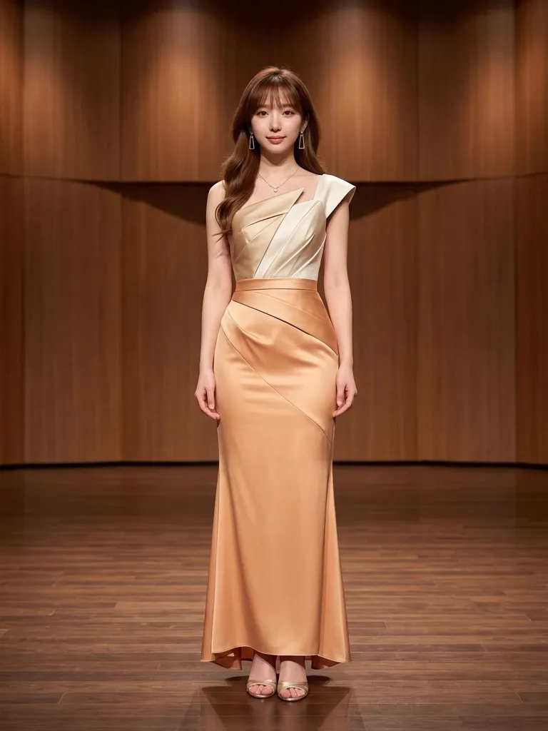 Champagne & Pearl Ivory Gown: Serene Recital Elegance