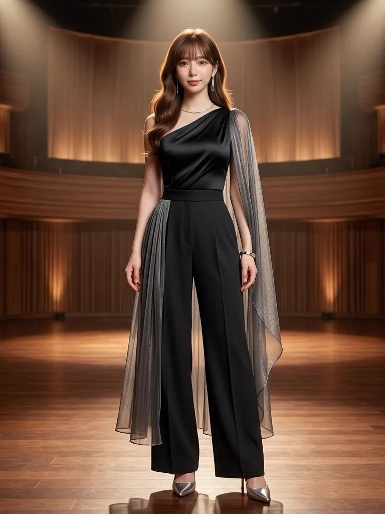 Obsidian & Liquid Silver: Modern Instrumentalist Stage Elegance